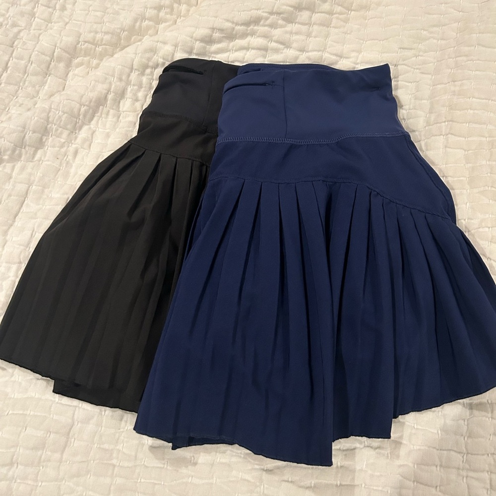 Baleaf Pleated Athletic Skirts – Black & Navy – Size XL – Bundle of 2